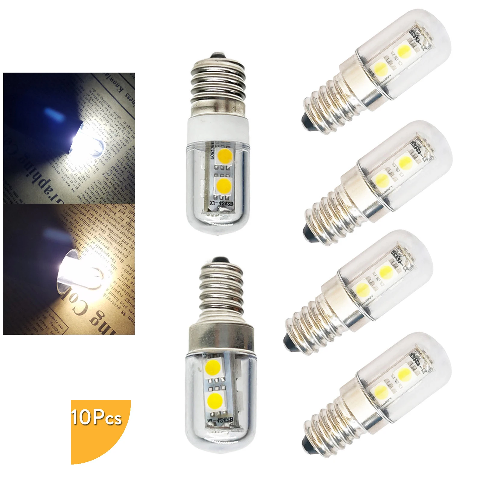 10X Led Corn Light Bulb 220V E14 5050 Smd Fridge E12 E17 Mini Refrigerator Led Lamps For Range Hood Lighting Candle Home Saving