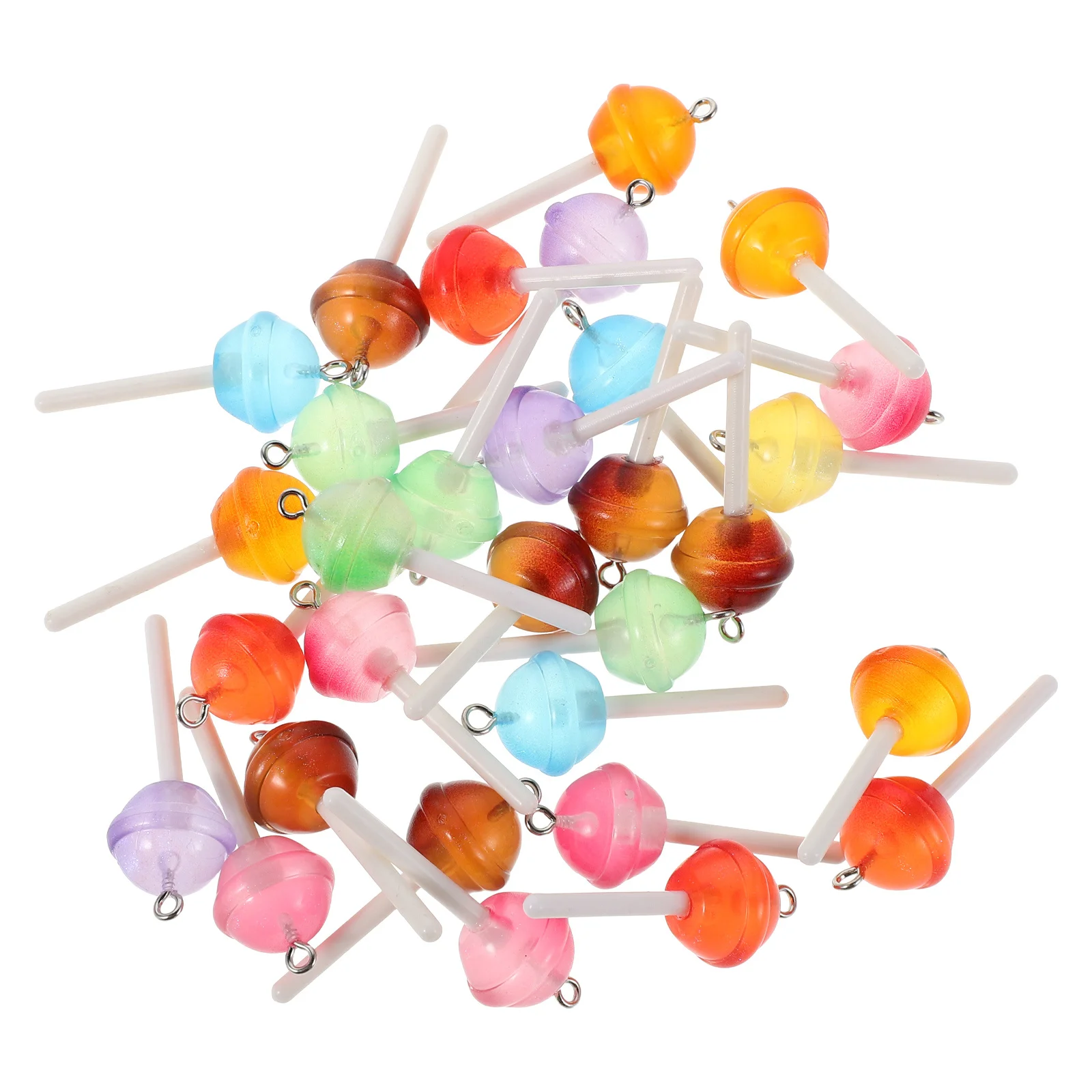 

30pcs Lollipop Pendant Charms Transparent Resin For Jewelry Making Diy Bracelet Earring Keychain Craft Decor