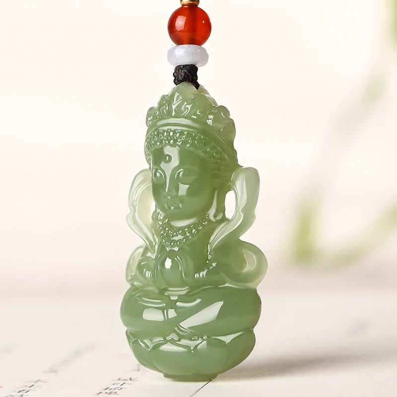 

Подлинная мужская подвеска из нефрита Hetian Yudu Mother Guanyin Bodhisattva с трехмерной резьбой