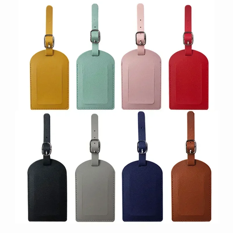 1PC PU Leather Luggage Tag Suitcase Label Women Men Baggage Boarding Bag Tag Name ID Address Holder Travel Accessories