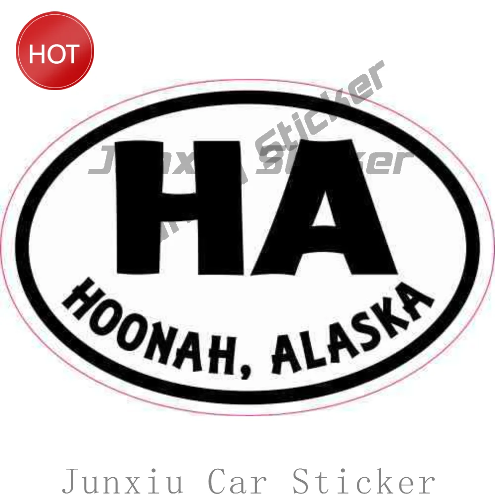 Oval HA Hoonah Alaska PVC Car Sticker Decorative Decal For Car Window And Luggage Vehicle Decoration Automotive Accessories