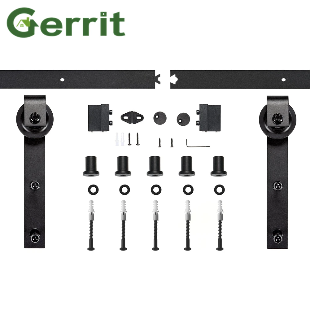 4.9/6/6.6/8FT karbon çelik rustik iç sürgülü ahşap ahır kapı donanım parça ray kiti-th benim PH SG kimlik yerel nakliye