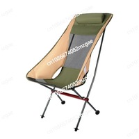 Outdoor Aluminum Alloy Moon Chair Luxury Bold Fishing with Backrest Picnic Folding Camping Stool for Beach