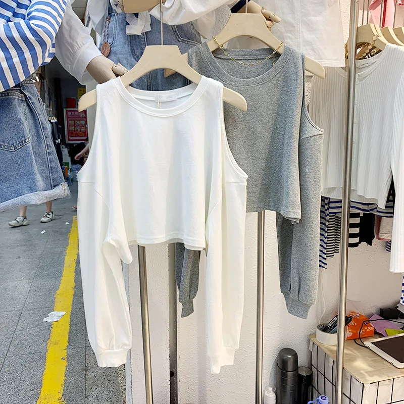 بلوزات امرأة شوجو فتاة الألوان الجمالية الصيف Colorblock ملابس داكنة المتسكعون شعبية المناسب س الرقبة التطريز Y2K