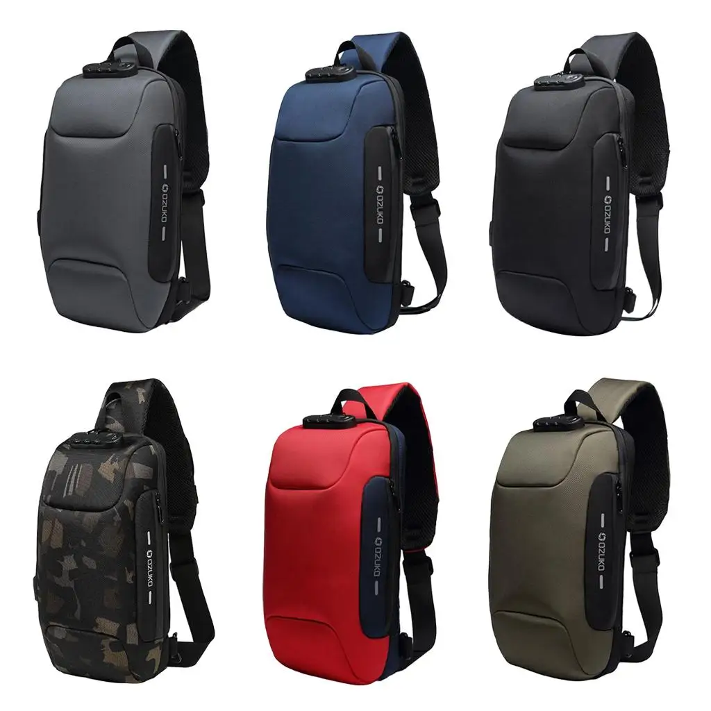 

Anti Theft Backpack USB Anti Men' s Chest Bag Casual Shoulder Bag for Men