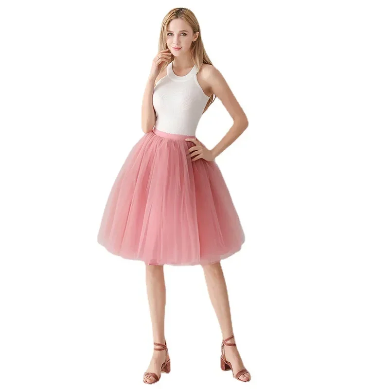 กระโปรง Tulle ในยุโรปและอเมริกากระโปรง Tutu ผู้ผลิต Amazon 4 ชั้น 65 ซม. Pettiskirt