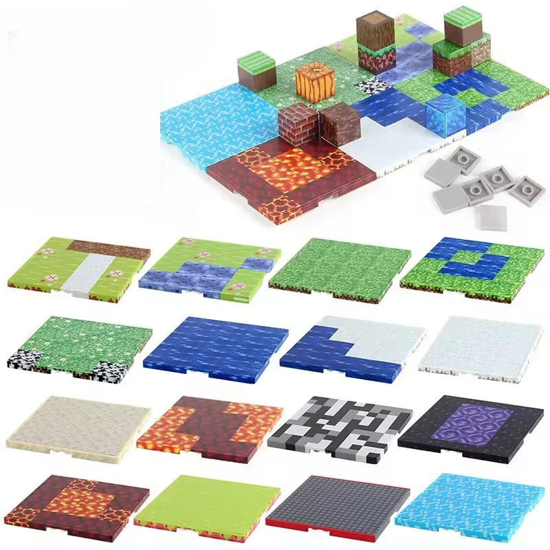 Magnetic Base Plate Variety Baseplates Match Mine World Magnetic Building Blocks Toys for Popular Gift Toys Accessories ﻿