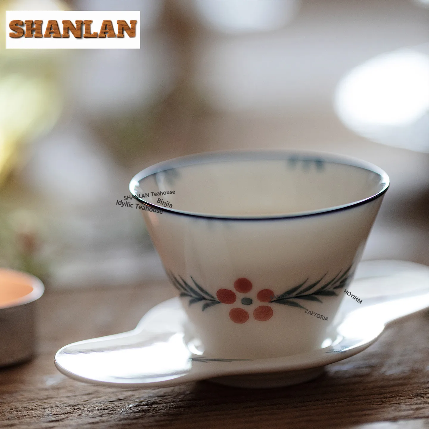 Hand-painted Group Rhyme Teacup Creative Tea Bowl Mug Tea-tasting Personal Cup Jianzhan Master Cups Household Tea Items Supplies
