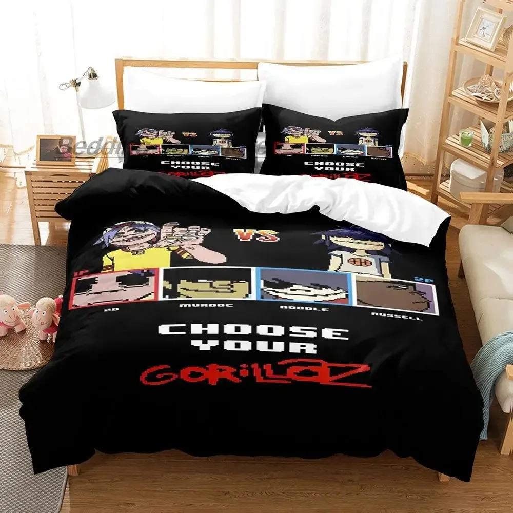 

Music Gorillaz Bedding Set Single Twin Full Queen King Size Bed Set Aldult Kid Bedroom Duvetcover Sets 3D Print bed sheet set