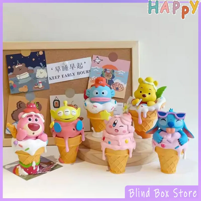 Disney Anime Figuren Stitch Alien Ice Cream Series Action Figure Pvc Cartoon Model Pop Collectible Decoratie Speelgoed Kindergeschenken