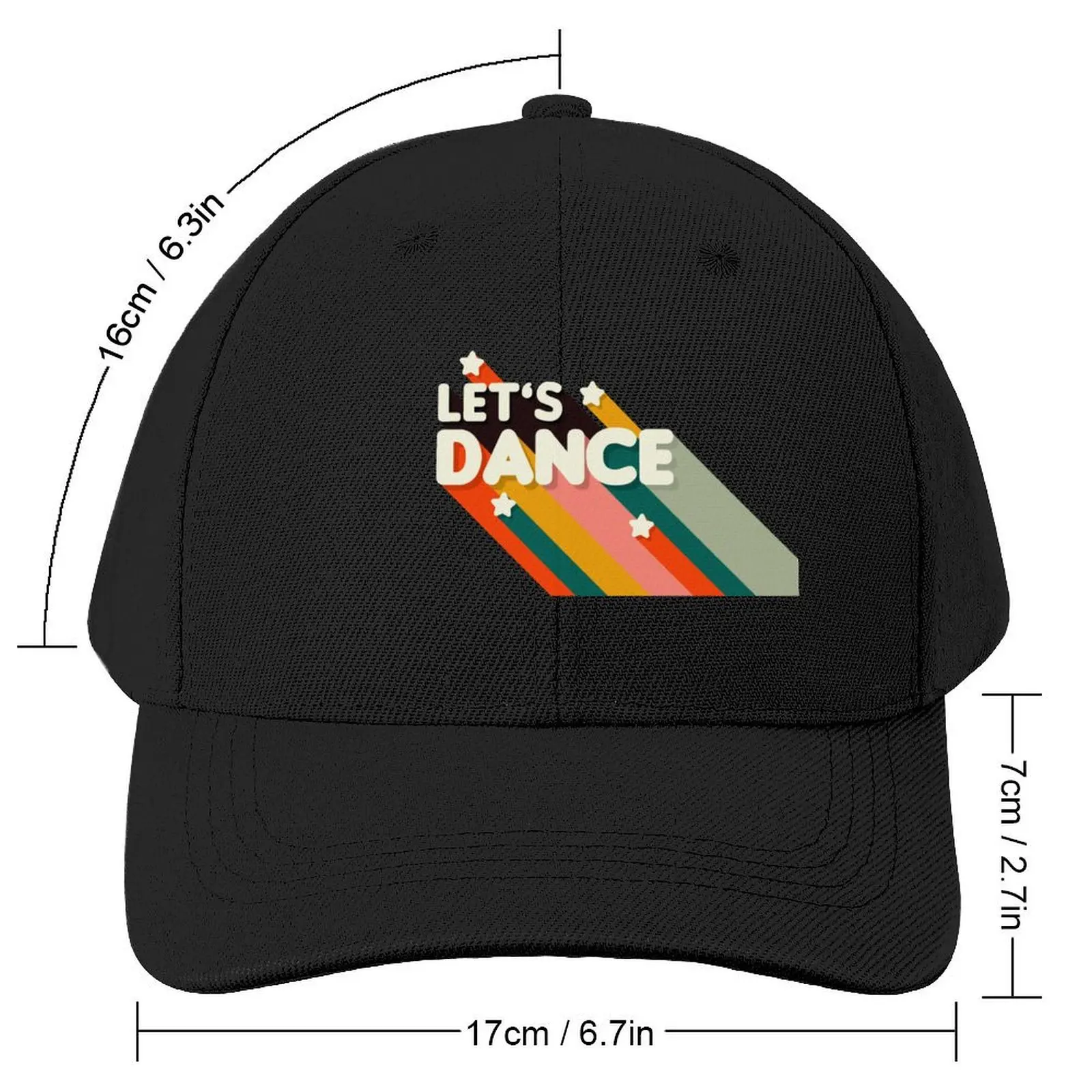 Let's Dance Retro Rainbow Text Baseball Cap birthday New In Hat black dad hat Women's 2024 Men's