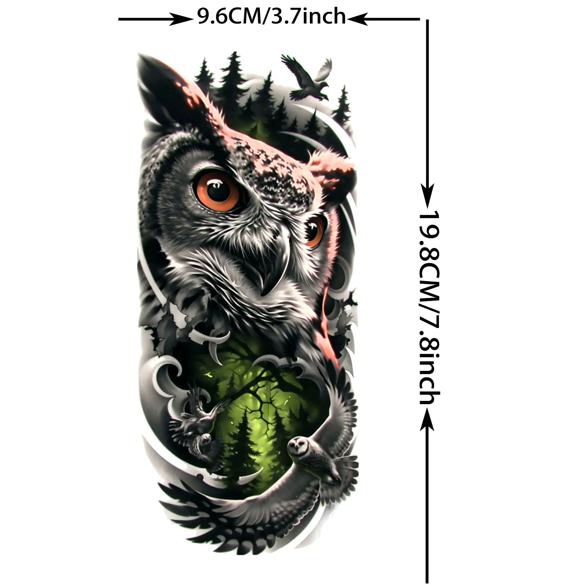 1 Sheet Trendy Cool Tiger Wolf Eagle Temporary Tattoos For Men Women Waterproof Realistic Animals Fake Tattoo Sticker Last Long view 4