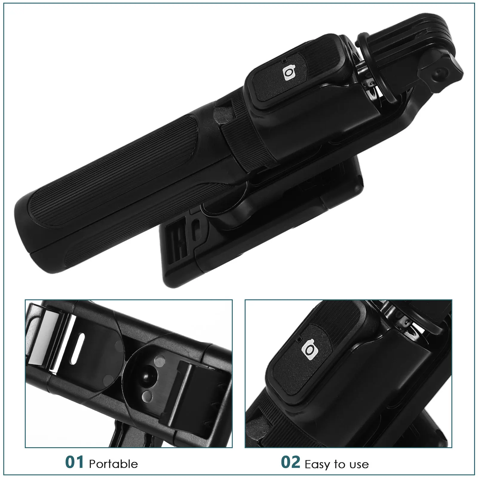 Compact Handheld Selfie Stick Tripod Wireless Remote Control Built-in Fill Light Stable Phone Holder for on-The-Go Filming