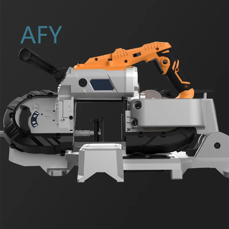 1100W Portable Band Saw for Metal Wood Cutting Cordless Handheld Removable Alloy Steel Base Heavy Duty Precision Sawing Tool