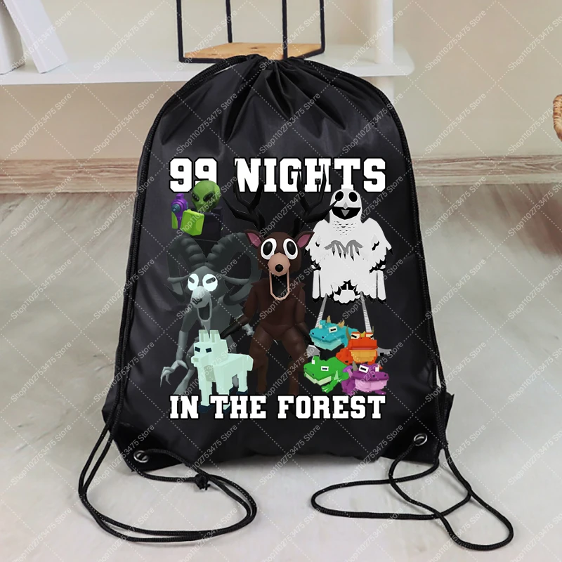 حقيبة ظهر برباط من Game 99 Nights in The Forest للبالغين والأطفال، حقيبة تخزين لطيفة على شكل رسوم كرتونية، ملحقات غير رسمية، حقيبة بسلسلة هدايا #6