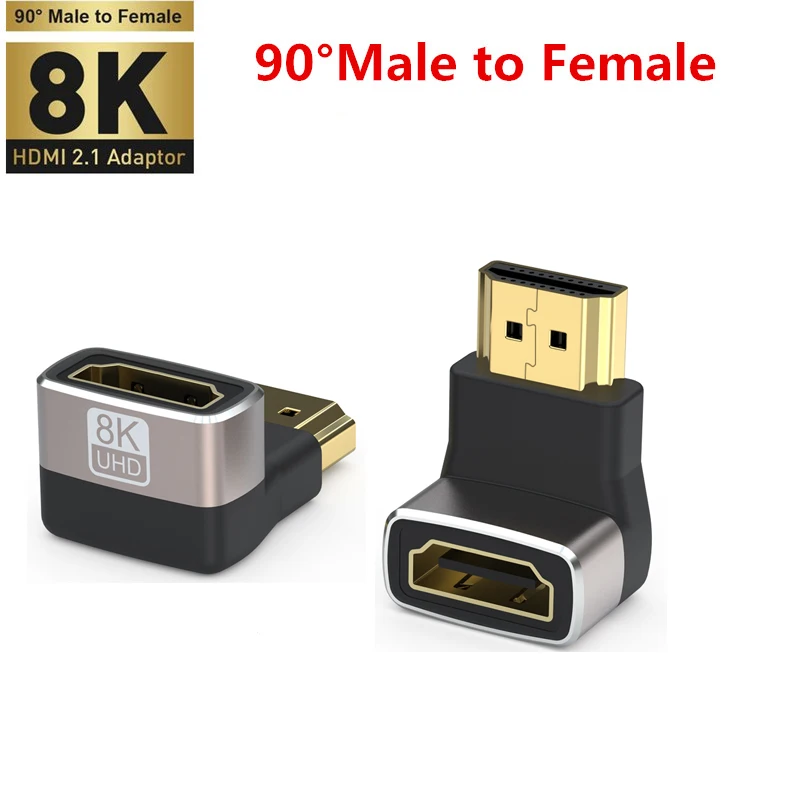 8K HDMI-kompatibler 90-Grad-Adapter mit seitlicher Biegung, rechtwinkliger 90-Grad-Adapter, HDMI-Stecker auf Buchse, Erweiterungsstecker – Detail 3