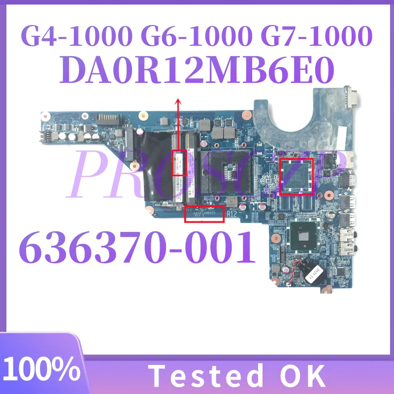Placa-mãe 636370-001 DA0R12MB6E0 para HP Pavilion G4-1000 G6-1000 G7-1000, placa-mãe para laptop HM55 DDR3 UMA 100% testada e aprovada.