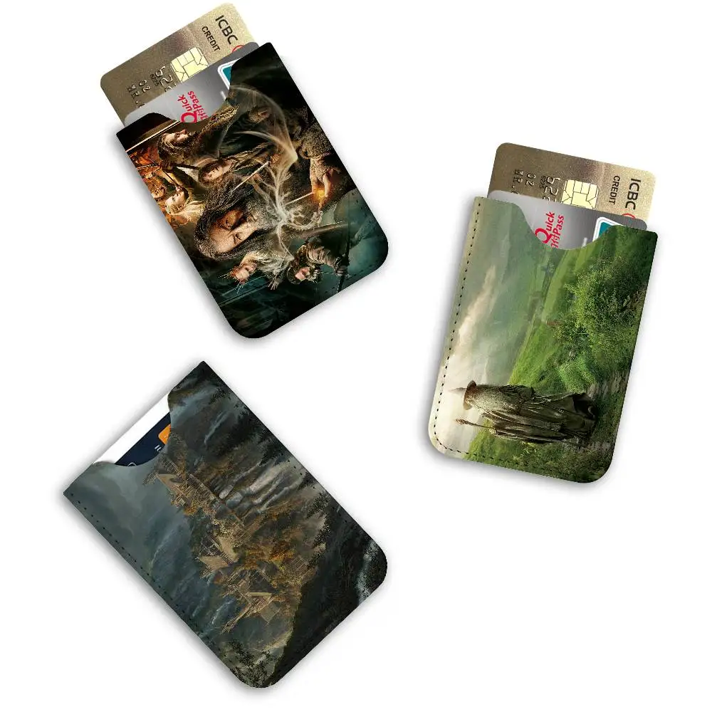 Adventure Film L-Lords Rings Ultra-Thin Mini Leather Card Holder Wallets for Men Women Lightweight Genuine Leather Credit Card