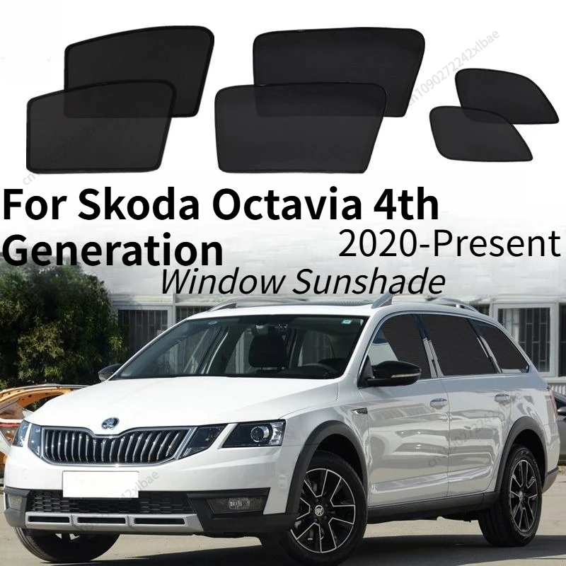 

For Skoda Octavia 4th Generation 2020-Present, Custom Fit Magnetic Car Sun Shade Mesh Front Windshield Frame Sunshade Curtain