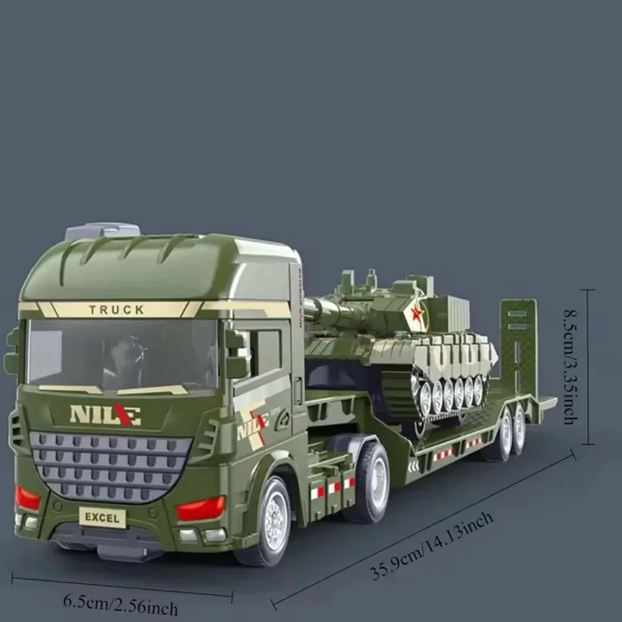 1 قطعة مقياس الناقل حاوية الهندسة مجموعة مركبة حفارة شاحنة نقل نموذج بالقصور الذاتي سيارة ألعاب تعليمية هدية للأطفال #6