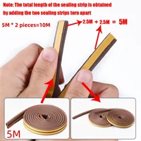 5m/10m Weather Stripping Door Seal Strip Diep Self-adhesive Draft Stopper Tape Window Insulation Noise Rubber Sealing Strip 3