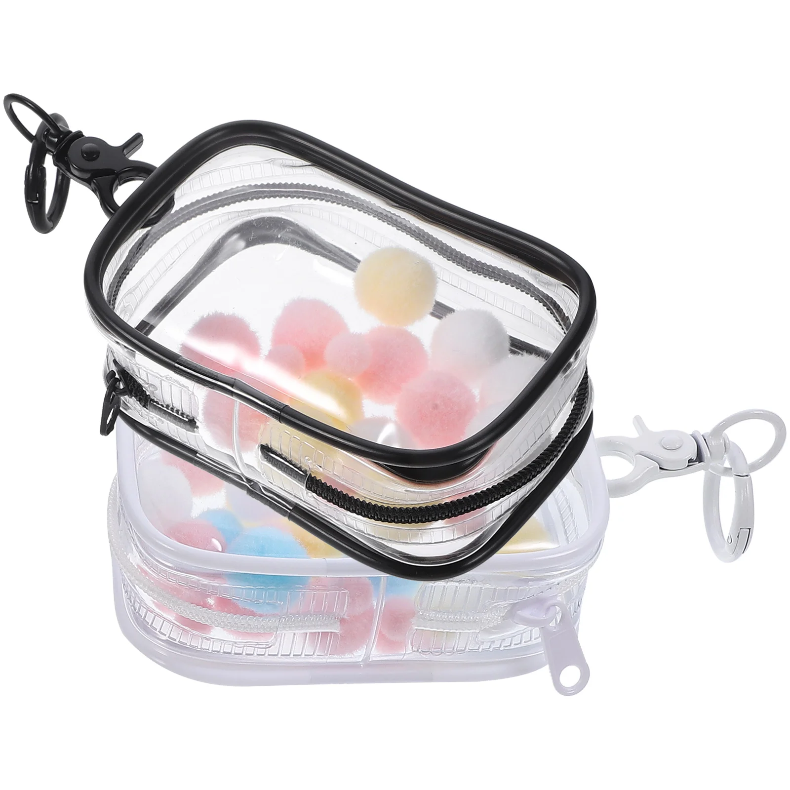 

2 Sets Transparent Storage Bag Model Case Clear Display Kids Toys Figure Keychain Figurine Holder Bags