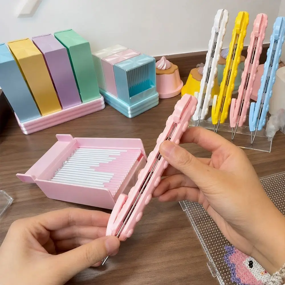 Plastic Fuse Bead Pen Press Activated No-Clog Mechanism Perler Bead Pen Handmade Portable Bead Placement Pen
