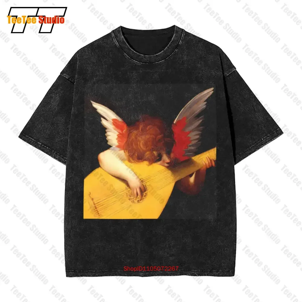 Ángel Musical Rosso Fiorentino pintura Vintage camiseta extragrande arte 2SIE