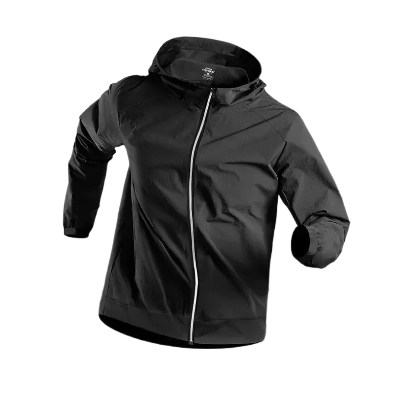 Men's spring and autumn high elasticity quick-dry zipper hooded jacket sportswear for cycling/gym/athletics