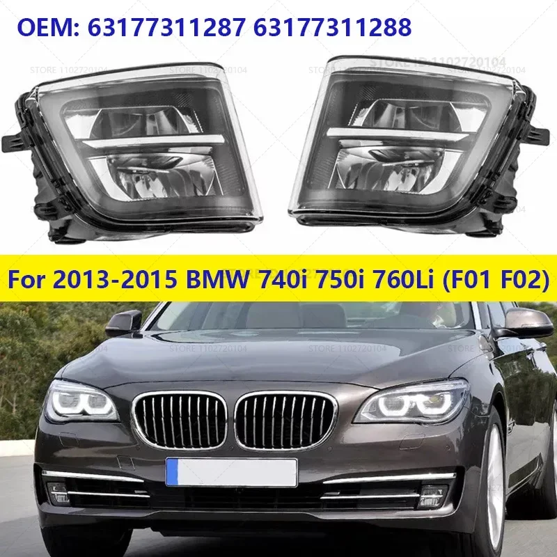 For 2013-2015 BMW 740i 750i 760Li, Alpina B7, Hybrid 7L (F01 F02) Front Bumper Fog Lamp Light 63177311287 63177311288