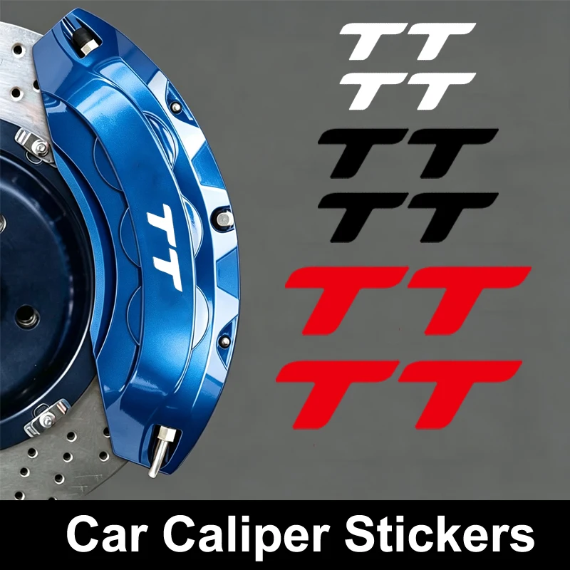 6pcs for Audi TT Emblem Car Decals Vehicle Caliper Sticker Tire Brake Cover Body Film Styling Auto Wheel Refitted Decoration