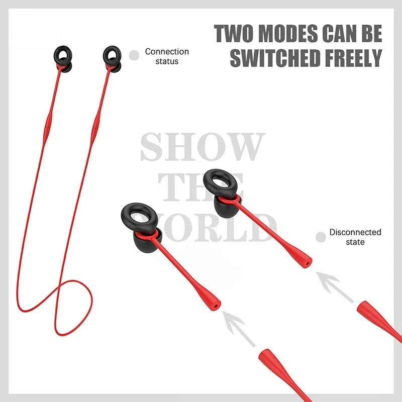 Magnetic Earplug Lanyard Tug Resistant Safety Cord Silicone Anti Lost Holder for Detachable Ear Plugs Travel Sport