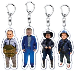 Funny Hasbulla Magomedov Meme Keychain for Women Accessories Bag Abdu Rozik Key Chain Ring for Keyring Jewelry Fans Friends Gift