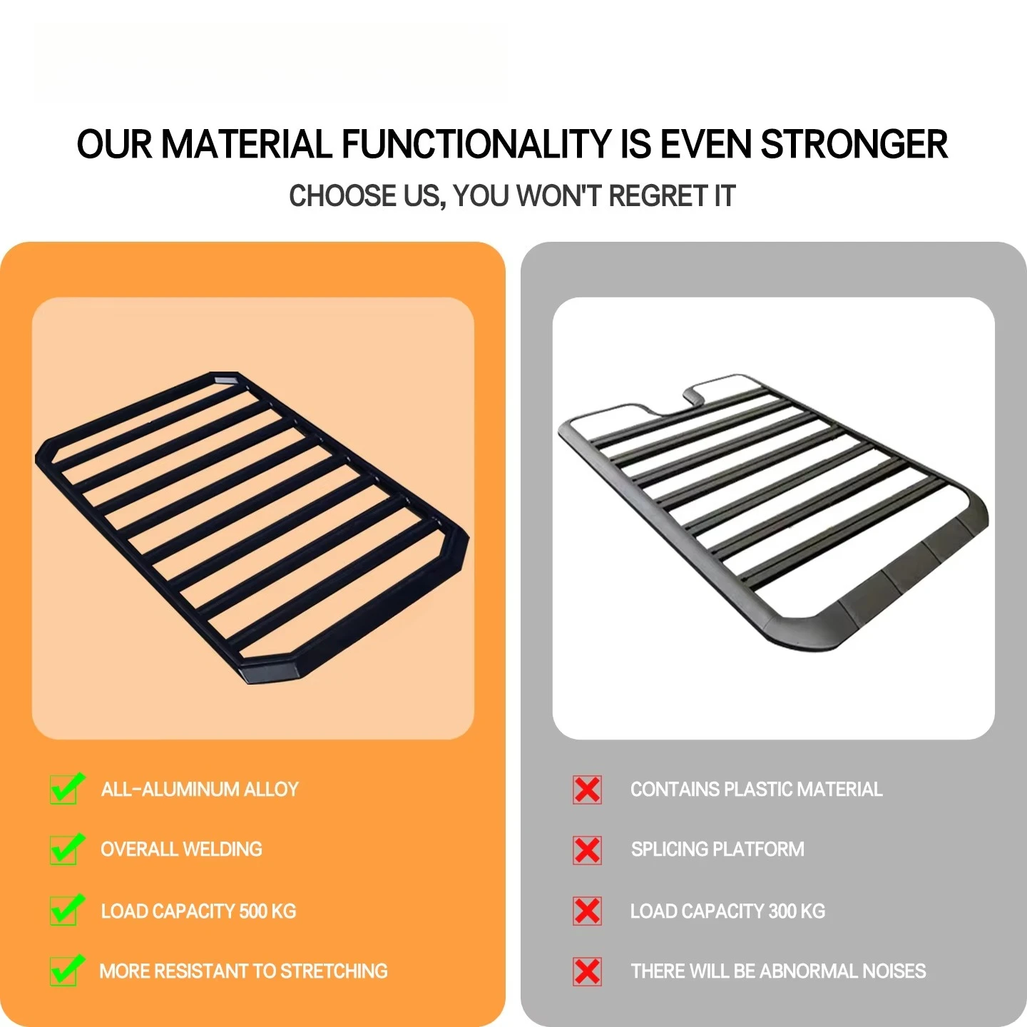 Car Cargo Rack, Aluminum, Roof Storage Rack, Crossbar, 4x4 Roof Luggage Rack