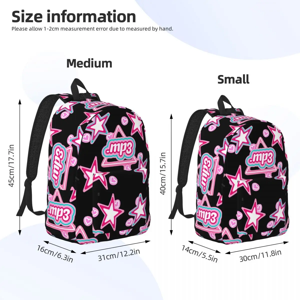 Emilia Mernes Mp3 กระเป๋าเป้สะพายหลังลําลองพร้อมกระเป๋า High School Work Daypack สําหรับผู้ชายผู้หญิงแล็ปท็อปผ้าใบกระเป๋า