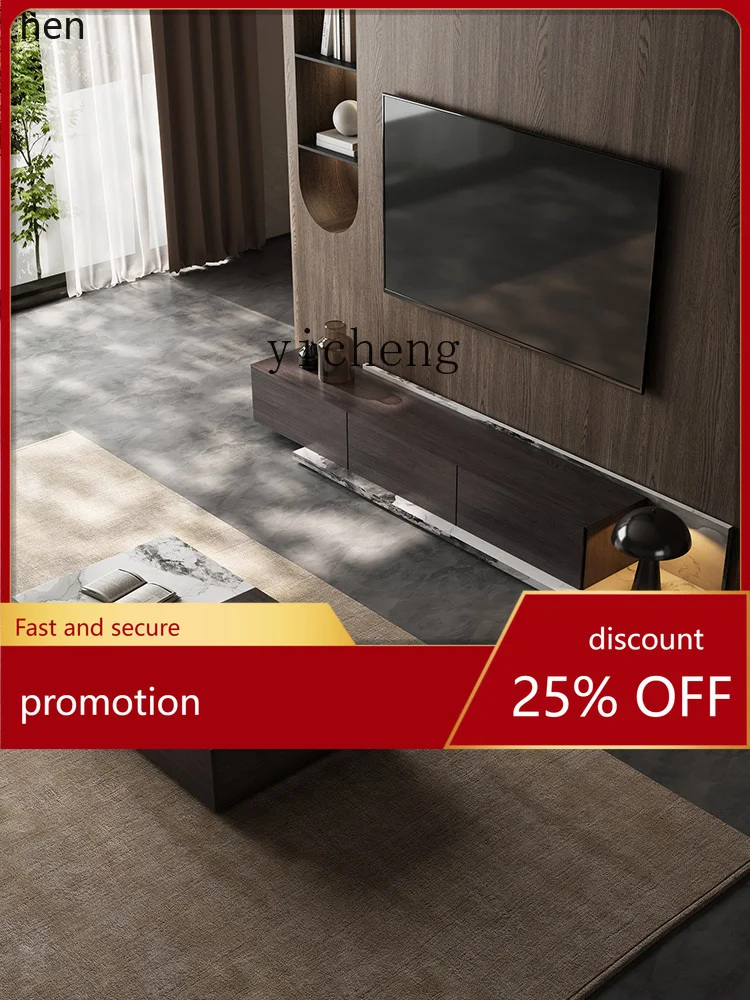 

HXL solid wood rock panel TV cabinet floor coffee table TV cabinet combination modern living room home
