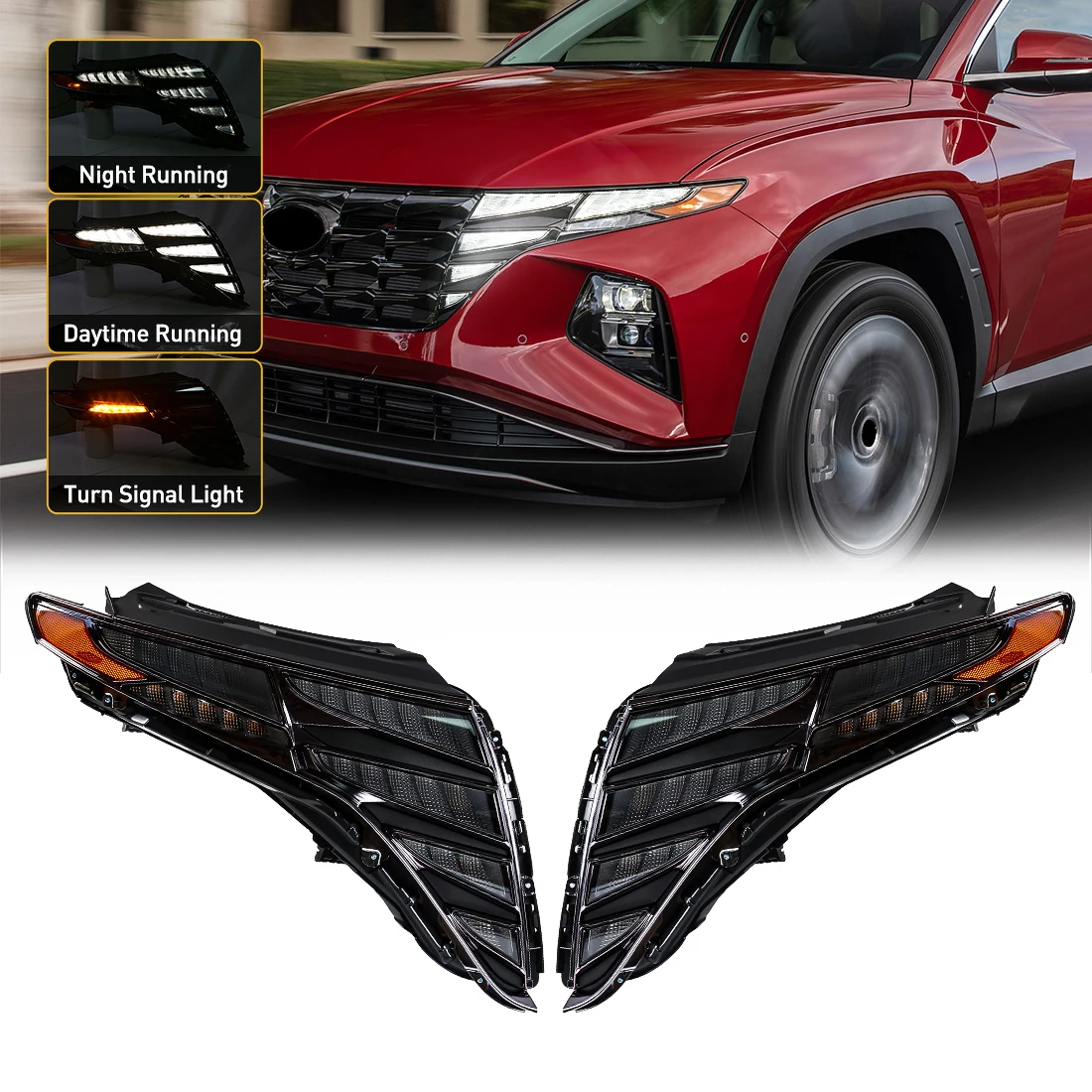 

LED Headlights for Hyundai Tucson 2022 2023 2024 DRL Daytime Running Lights Turn Signal Auto Head Lamps Car Accessories 12V