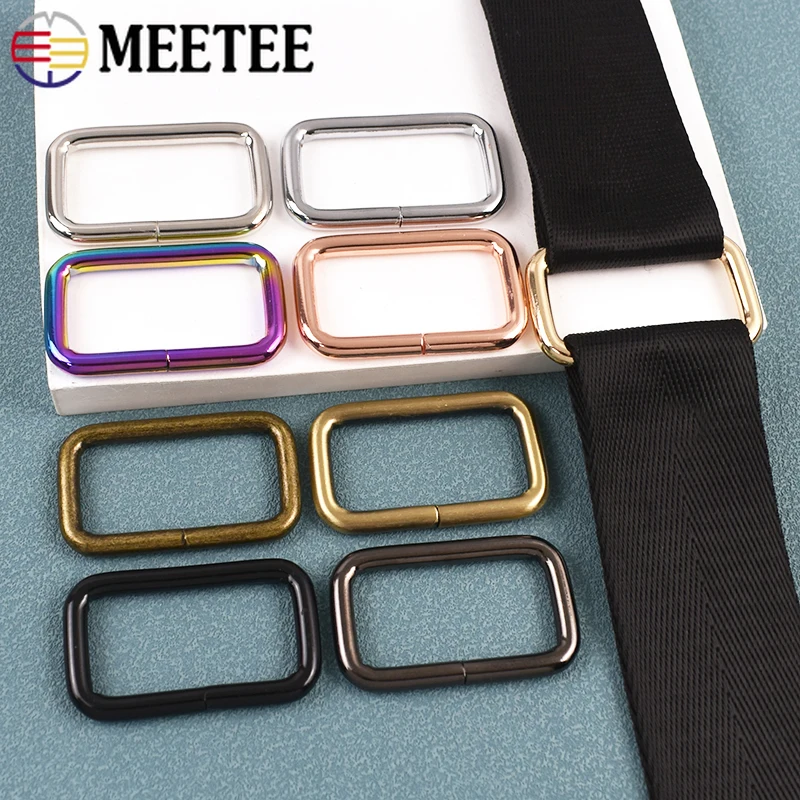 

5/10Pcs 16-50mm Metal Square Buckle Adjustable Belt Hook Leather Webbing Connector Rectangle Ring Clasp DIY Hardware Accessories