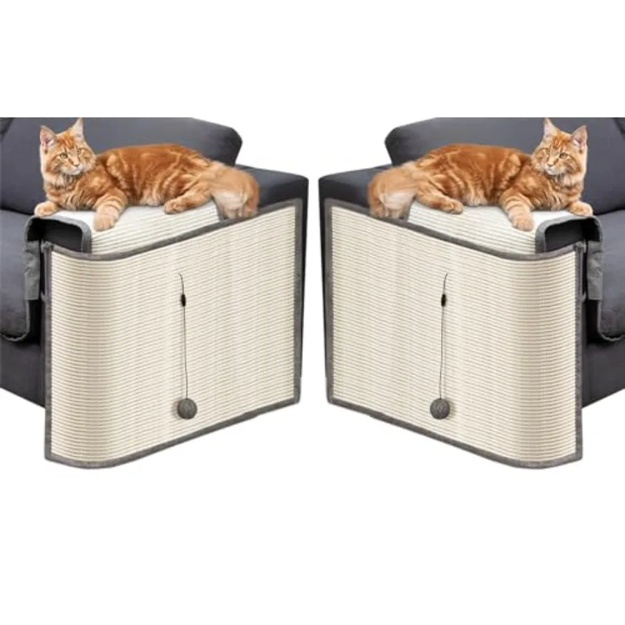 

Защита для дивана от когтей кошек, 2 штуки, из натурального сизаля, с 2 игрушечными мячиками, для защиты мебели от царапин