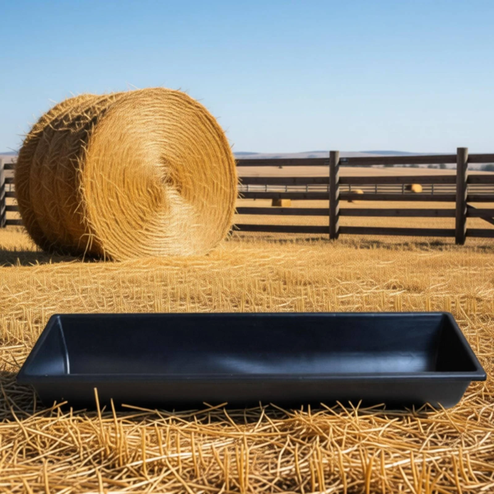 Feeding Trough Plastic Livestock Trough Livestock Feeder Rectangular Stable for Cattle, Farm, Pasture