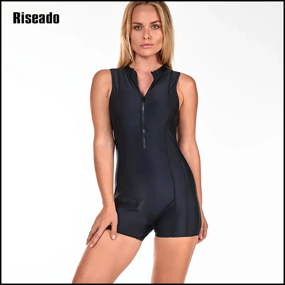 

Sport Rash Guard Swimwear 2024 One Piece Sleeveless Swimsuits Black Surfing Suits Swimming Suits for Women (UPF 50+)