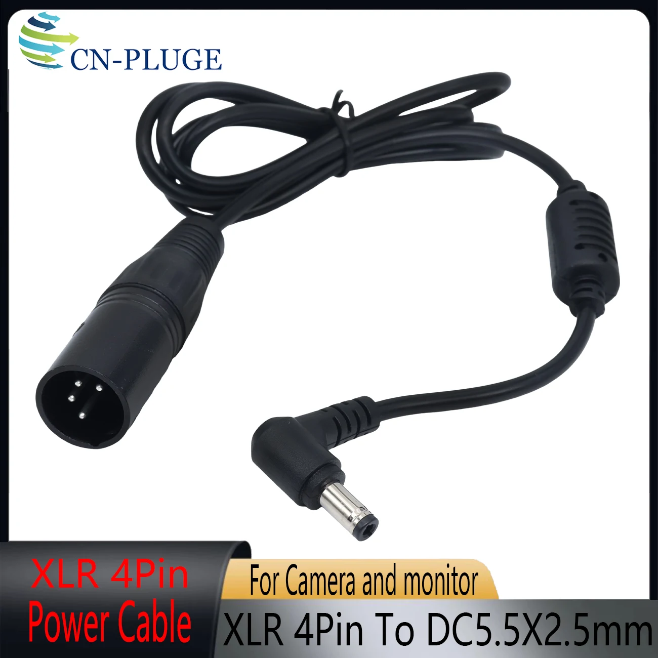 4Pin XLR Male to DC 5.5X2.5mm DC Plug Power Cable