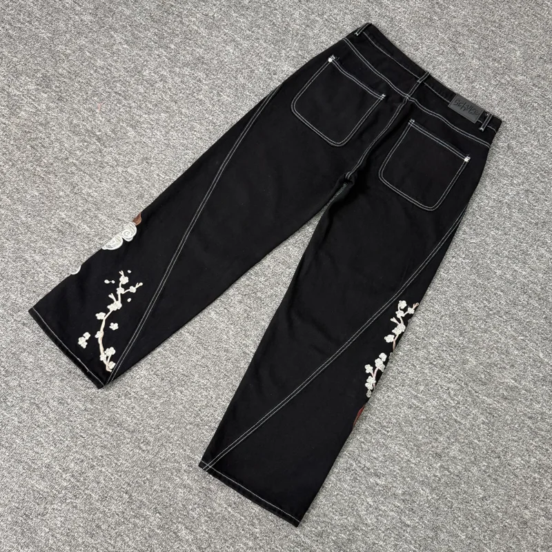 2026 DERSCHUTZE Jeans High Quality Dragon and Tiger Fight Embroidered Jeans
