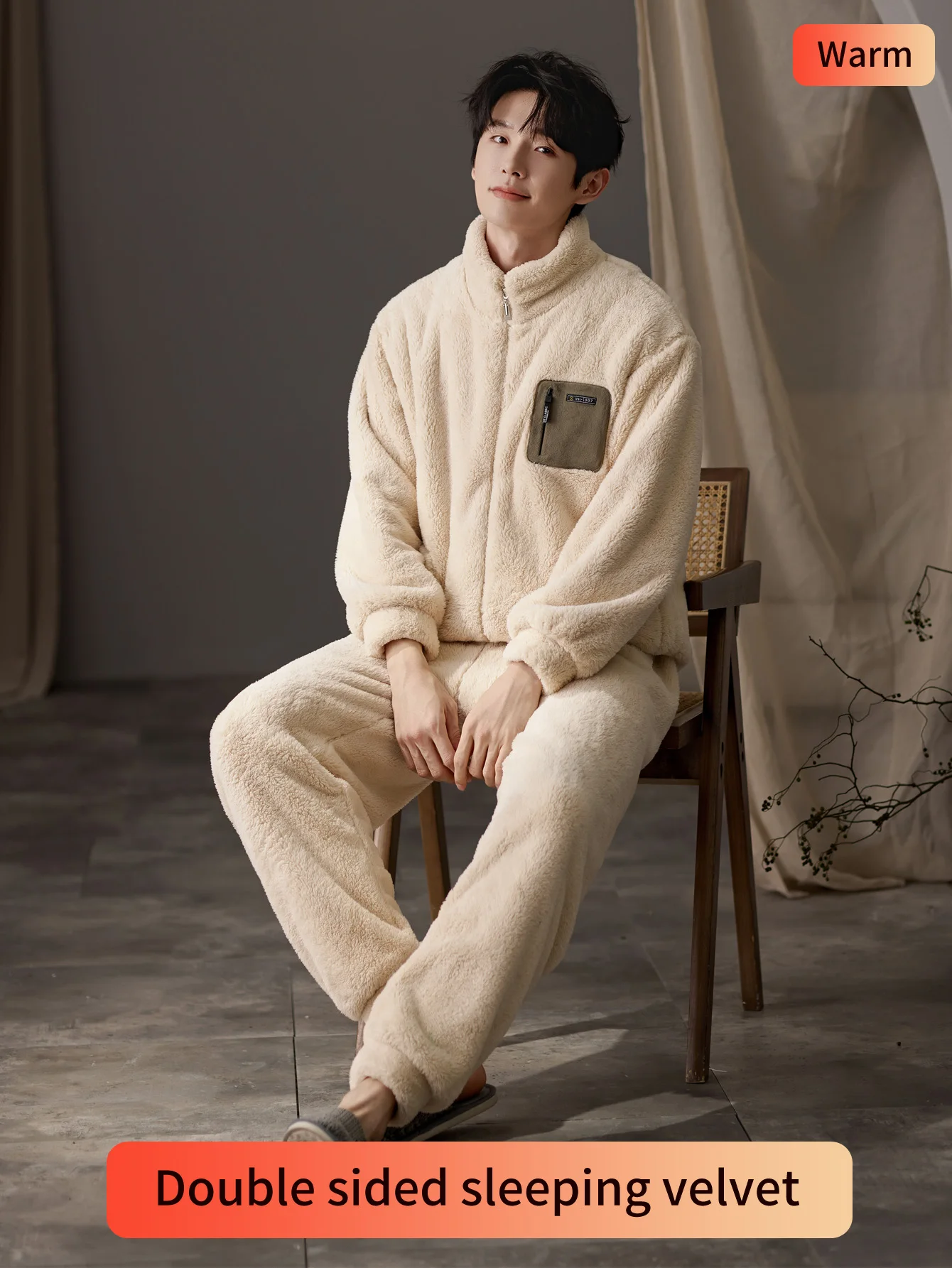 

Пижама женская фланелевая осенне-зимняя плюс толстый бархатный комплект с длинными рукавами, теплая верхняя одежда из кораллового флиса, комплект домашнего костюма