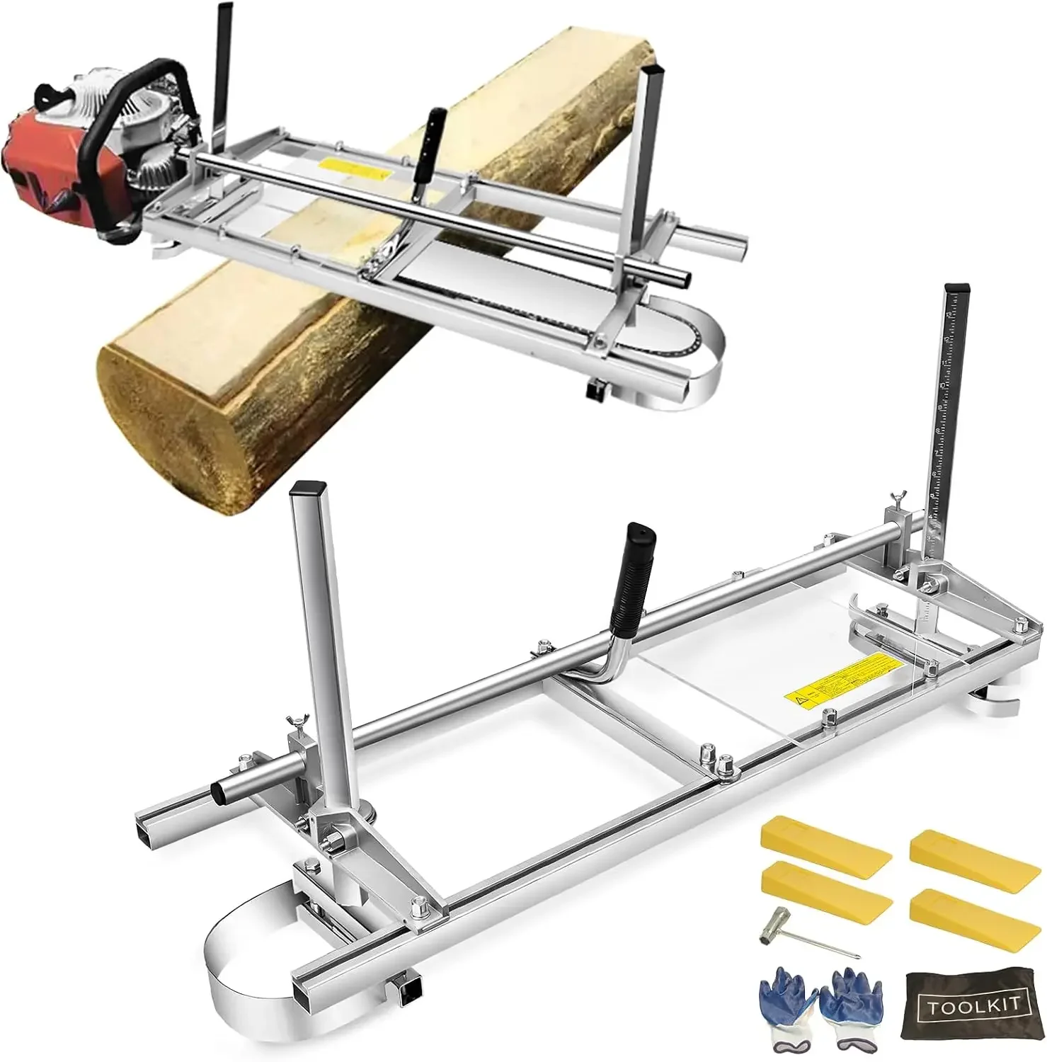 36-inch Portable Chainsaw Mill, Aluminum Steel Planking Milling Bar for Builders and Woodworkers (14