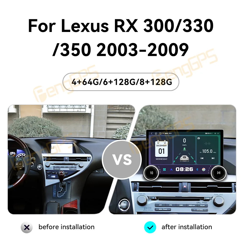 Touch Screen Car Radio For Lexus RX300 330 350 2003-2009 Android GPS Automotive Multimedia Auto Radio Stereo Receiver Head Unit