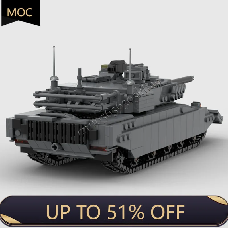 1181 PCS MOC 중앙 전방위 주력 전차 모델 모듈식 블록 DIY 기술 조립 어린이 장난감 선물