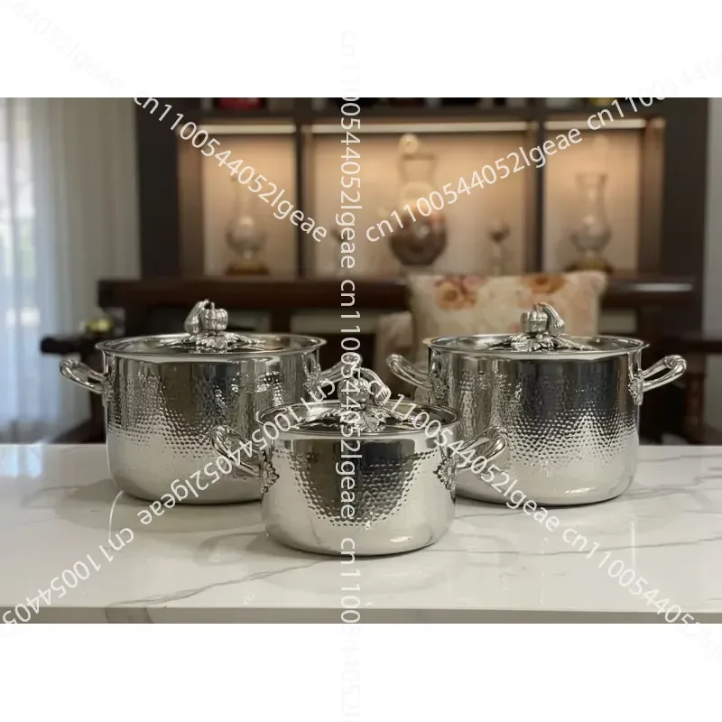 Exquisite Hammer Cookware Set, Saucepan, Handmade Pot, with Lid,  Kitchen Cookware