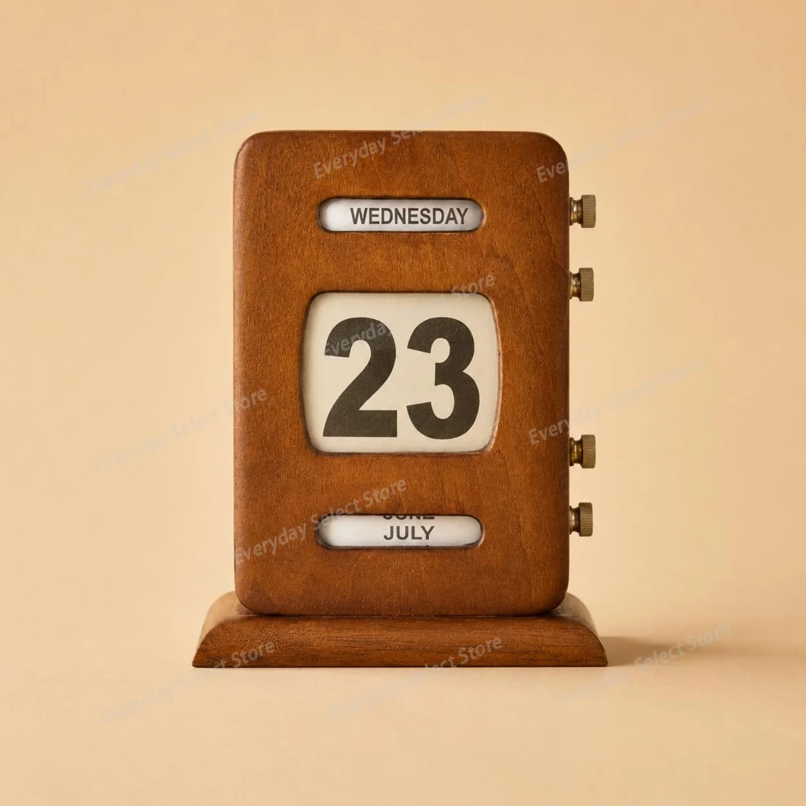 Retro Wooden Perpetual‑Calendar Desk Ornament, Adjustable Date‑Display Reusable Easy‑Read Decor for Home & Office Scenarios