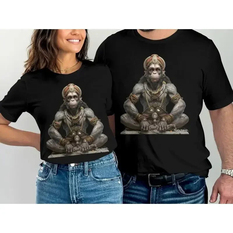 Hanuman Modern Art T Shirt Vibrant And Radiant Design Peace Liveliness Hindu God Artwork Unique Spiritual Wear